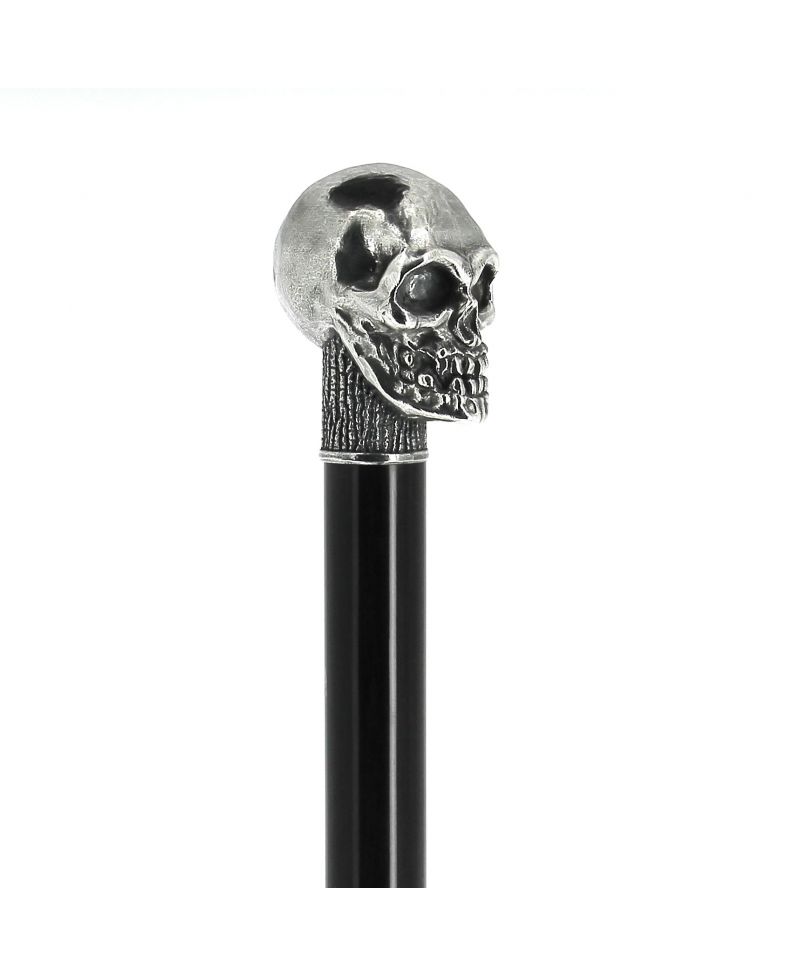 Canne Poignée Tête de mort en bronze argenté Galerie Fayet® Canne Poignée Tête de mort en bronze argenté Galerie Fayet®