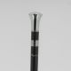 Tippling stick - silver plated knob on a black stamina wood shaft,  with 1 bottle