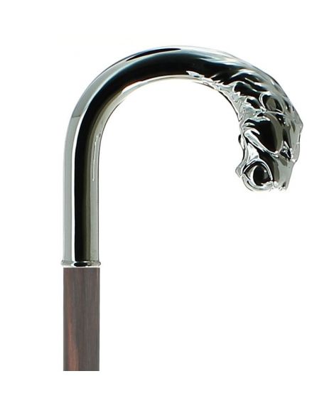 Lion’s head crook handle silver plated