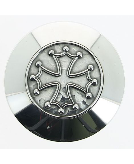 silver plated Cathar cross or cross of the knight templars