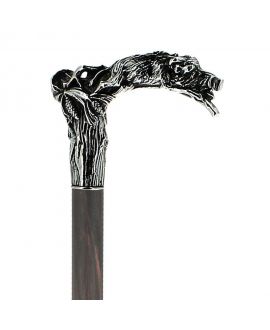 Solid pewter dog and boar handle silver plated