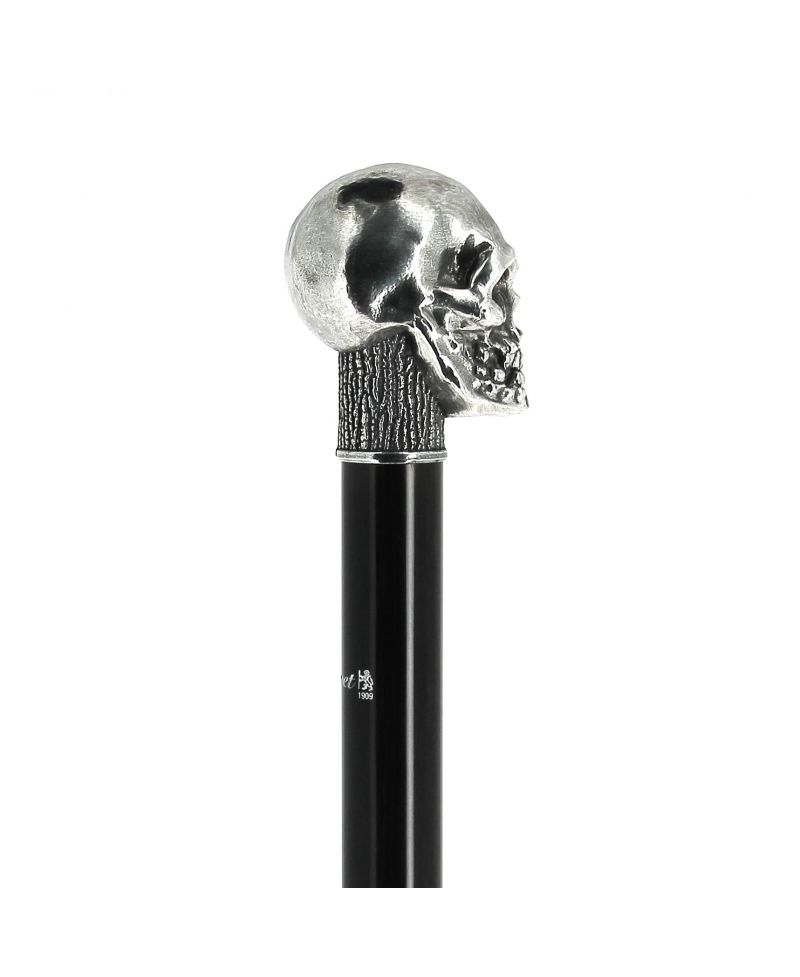 Canne Poignée Tête de mort en bronze argenté Galerie Fayet® Canne Poignée Tête de mort en bronze argenté Galerie Fayet®