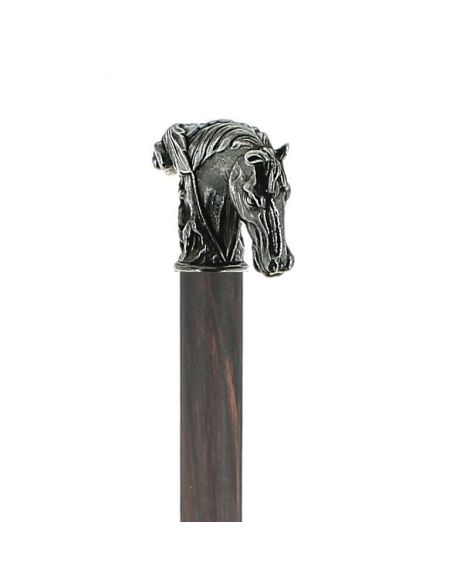 Solid pewter horse handle silver plated