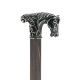 Solid pewter horse handle silver plated