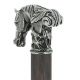 Solid pewter horse handle silver plated