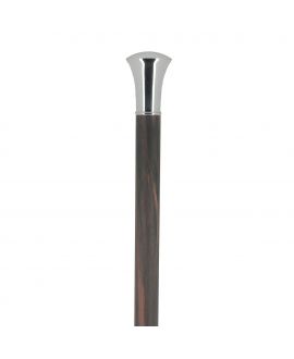 Epée - poignée milord en métal argenté sur fût en carbone plaqué macassar