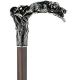 Sword - solid pewter dog and wild boar silver plated handle on carbon shaft macassar veneer