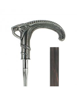 Sword - solid pewter snake handle silver plated on carbon shaft macassar veneer