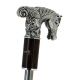 Sword - solid pewter horse silver plated handle on black stamina wood shaft