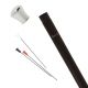 Blowpipe stick - silver plated knob on a black stamina wood