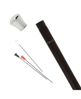Blowpipe stick - silver plated knob on a black stamina wood