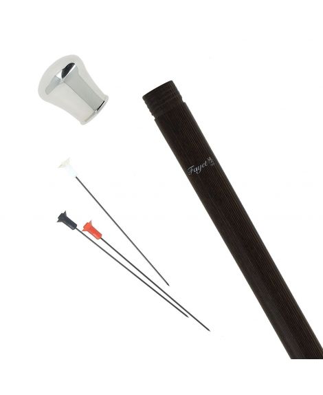 Blowpipe stick - silver plated knob on a black stamina wood