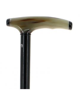 Blond horn handle on ebony wood shaft