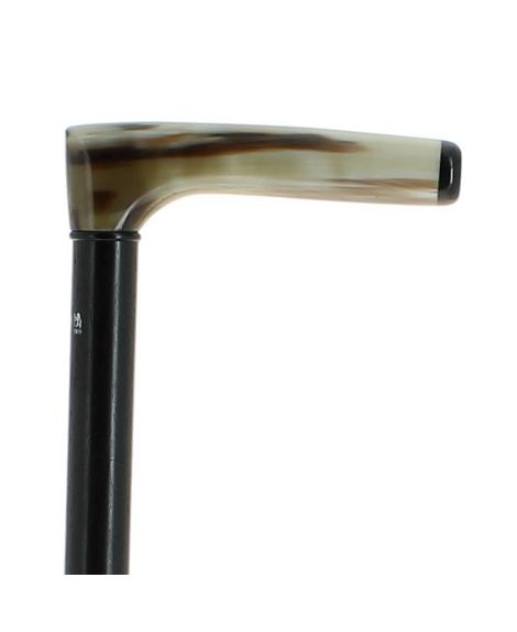 Blond horn handle on ebony wood shaft