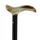 Blond horn derby handle on ebony wood shaft