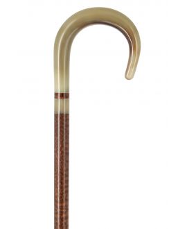 Blond horn crook handle on a snake wood shaft