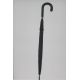 Black Umbrella for Man, crook covered handle with black leather,  metal shaft