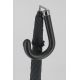 Black Umbrella for Man, crook covered handle with black leather,  metal shaft