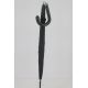 Black Umbrella for Man, crook covered handle with black leather,  metal shaft