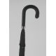 Black Umbrella for Man, grey inside , crook covered handle with black leather,  metal shaft