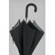 Black Umbrella for Man, grey inside , crook covered handle with black leather,  metal shaft