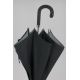 Parapluie Homme, Noir, intérieur gris, poignée cuir noir dévissable