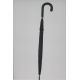 Black Umbrella for Man, grey inside , crook covered handle with black leather,  metal shaft