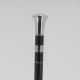 Blowpipe stick - silver plated knob on a black stamina wood
