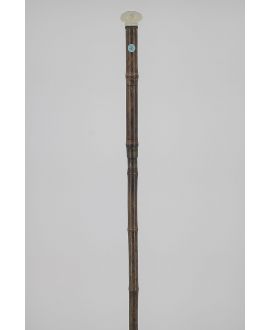 Aquarellist’s cane called “Cézanne cane” , ivory knob and bamboo shaft.