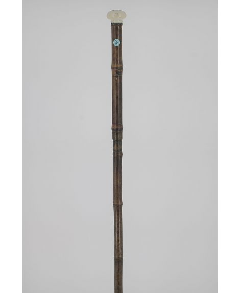 Aquarellist’s cane called “Cézanne cane” , ivory knob and bamboo shaft.