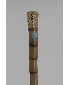 Cane with gold knob, papyrus shaft