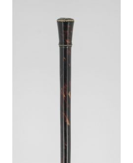 Tortoise shell cane with gold knob