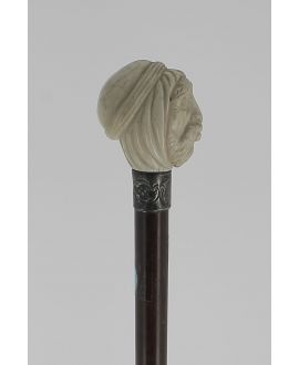 Arab man head in ivory with snakewood shaft