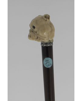 Bulldog head in ivory, rosewood shaft