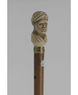 Ivory Arabic head handle. Signature : G.Dumont