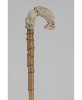 Jew caricature cane shaped as vulture with human face