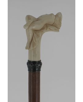 Ivory erotic handle of a naked woman