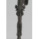 Canne africaine en bronze poignée courbe, 93 cm. Années 1950