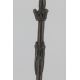 Canne africaine en bronze poignée courbe, 93 cm. Années 1950