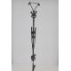 Canne africaine en bronze poignée triangle, 94 cm. 1950's