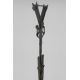 Canne africaine en bronze poignée triangle, 94 cm. 1950's