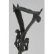 Canne africaine en bronze poignée triangle, 94 cm. 1950's