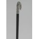 Silver crook cane, ebony shaft