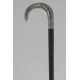 Silver crook cane, ebony shaft