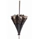 Sun umbrella with panther lace. snakewood shaft. Handle covered with crocodile leather