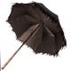 Sun umbrella with feather. Macassar wood shaft. Handle covered with python