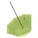 Natural linen Sun umbrella, waterproofed, green lace, internal lining satin. Unscrewable knob