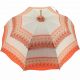 Natural linen Sun umbrella, waterproofed, orange lace, internal lining satin. Unscrewable knob