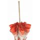 Natural linen Sun umbrella, waterproofed, orange lace, internal lining satin. Unscrewable knob