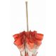 Ombrelle en lin naturel dentelle orange, bois d' olivier